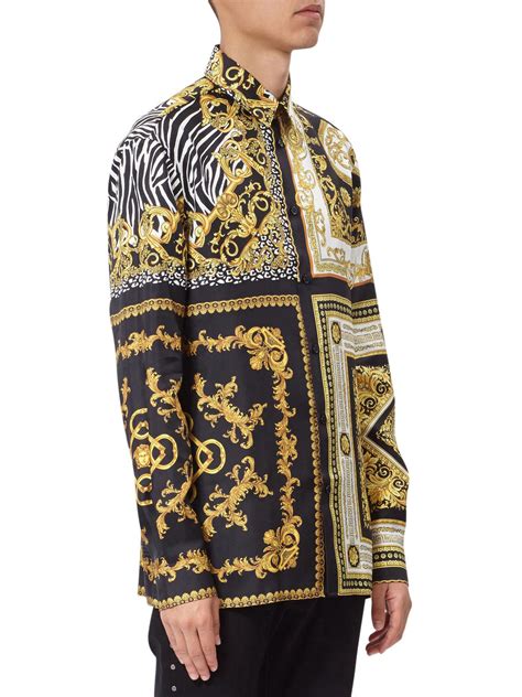 fake versace mens silk shirt|silk shirt men's versace style.